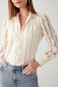 GDS Viviana lace blouse -Cannoli cream